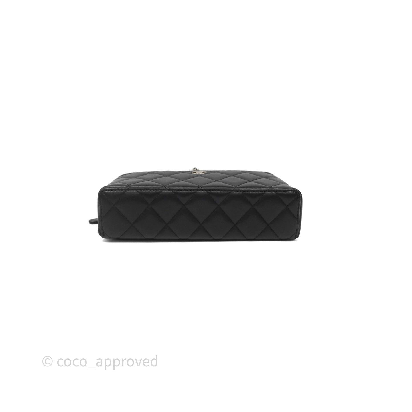 Chanel Top Handle Long Vanity with Chain Black Lambskin Gold Hardware