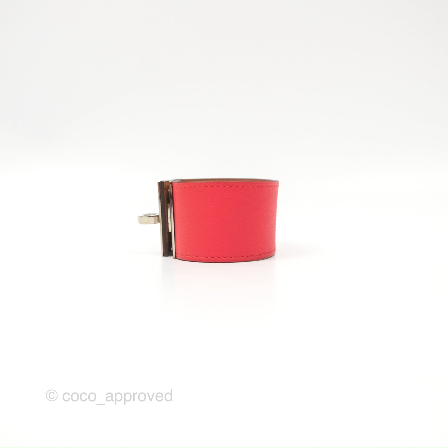 Hermes Kelly Dog Bracelet Red Swift Palladium Hardware