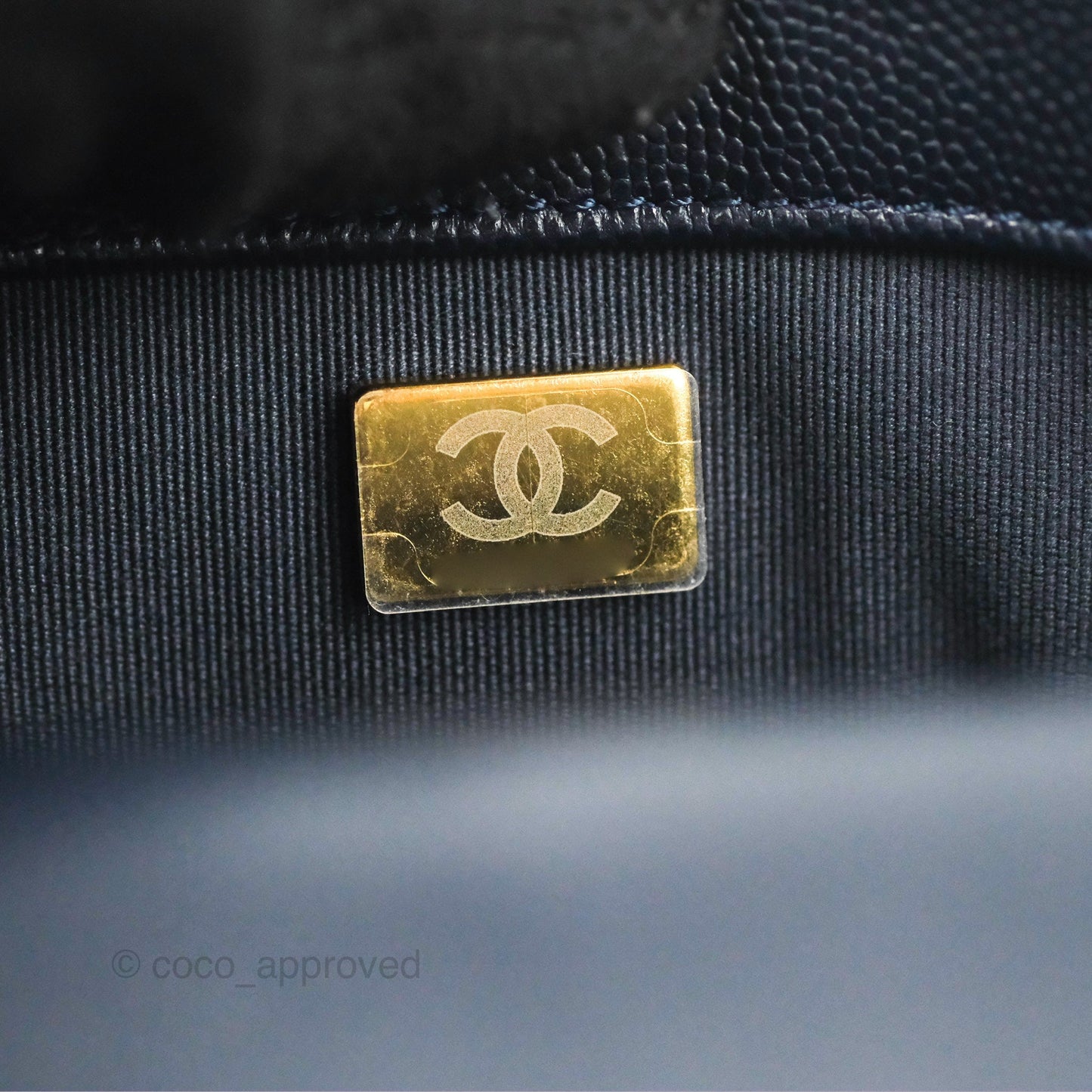 Chanel Quilted CC You Flap Navy Blue Caviar Gold Hardware 23C