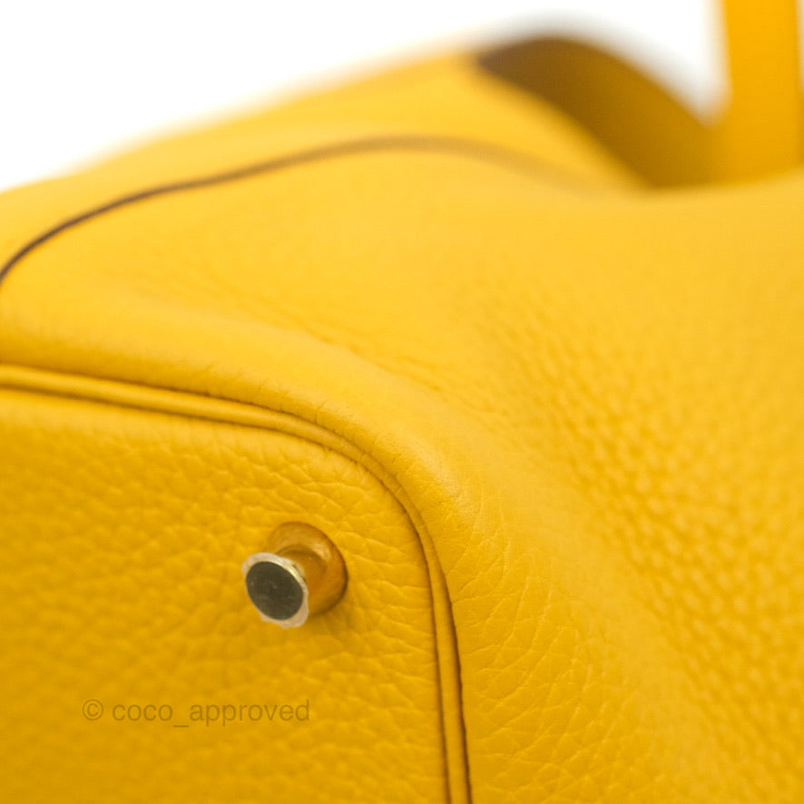 Hermès Picotin Lock 18 Jaune Ambre Clemence Gold Hardware