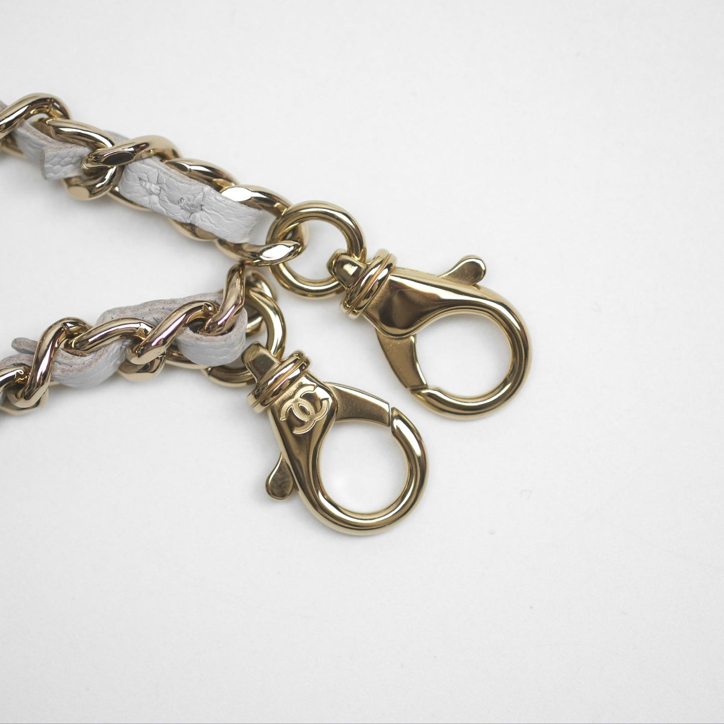 Chanel Top Handle Long Vanity with Chain Light Grey Caviar Gold Hardware