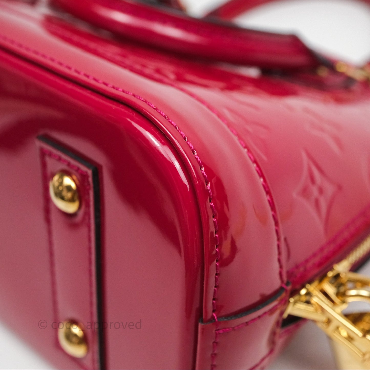 Louis Vuitton Alma BB Red Patent Gold Hardware