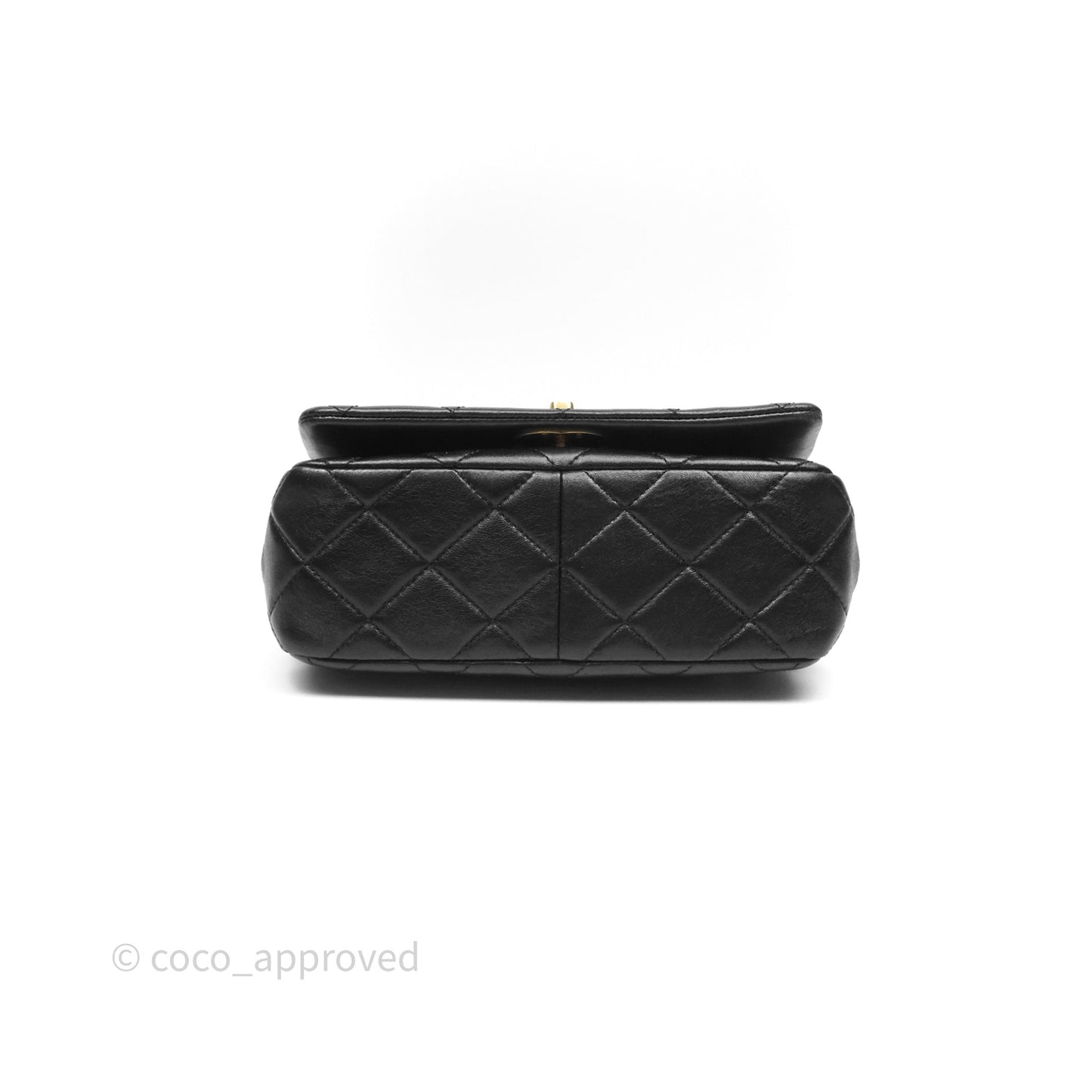 Chanel Flap Bag Black Lambskin Aged Gold Hardware 24P