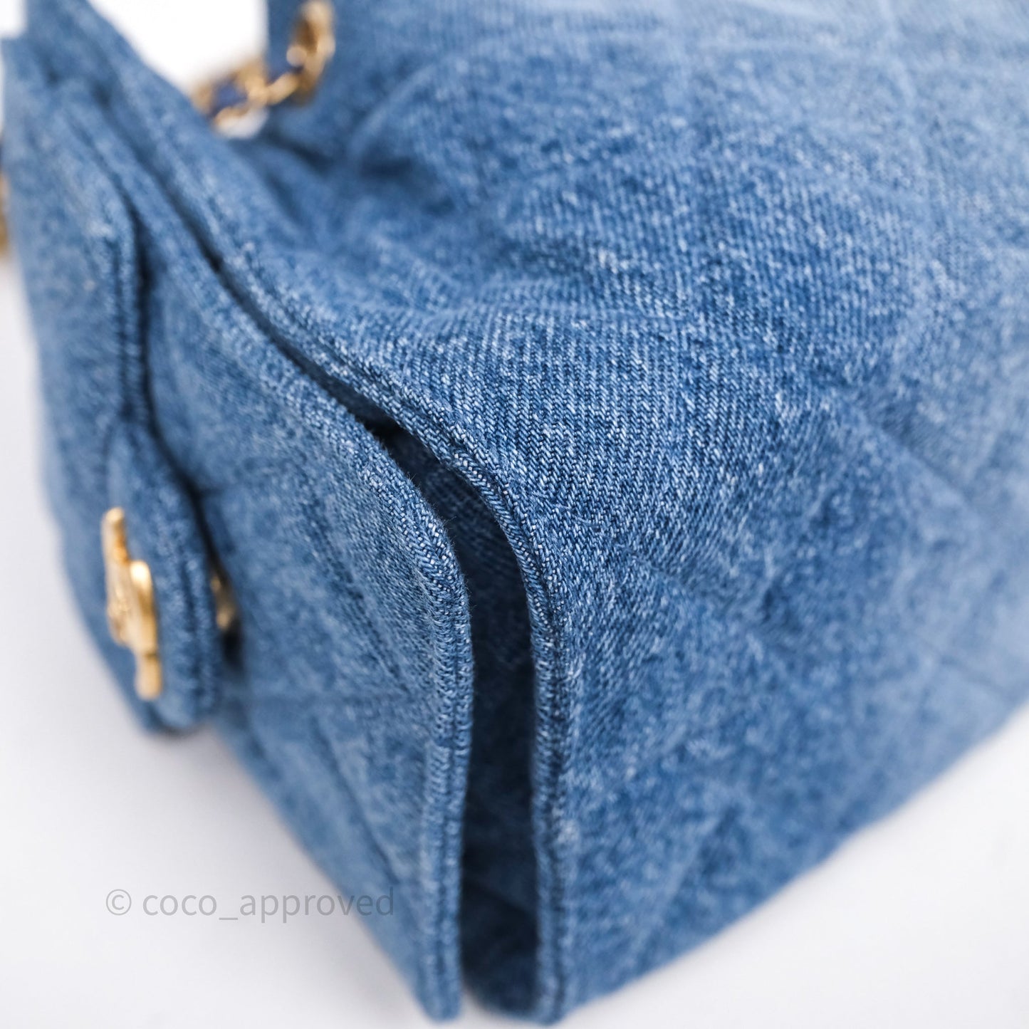 Chanel 25 Mini Washed Denim Aged Gold Hardware