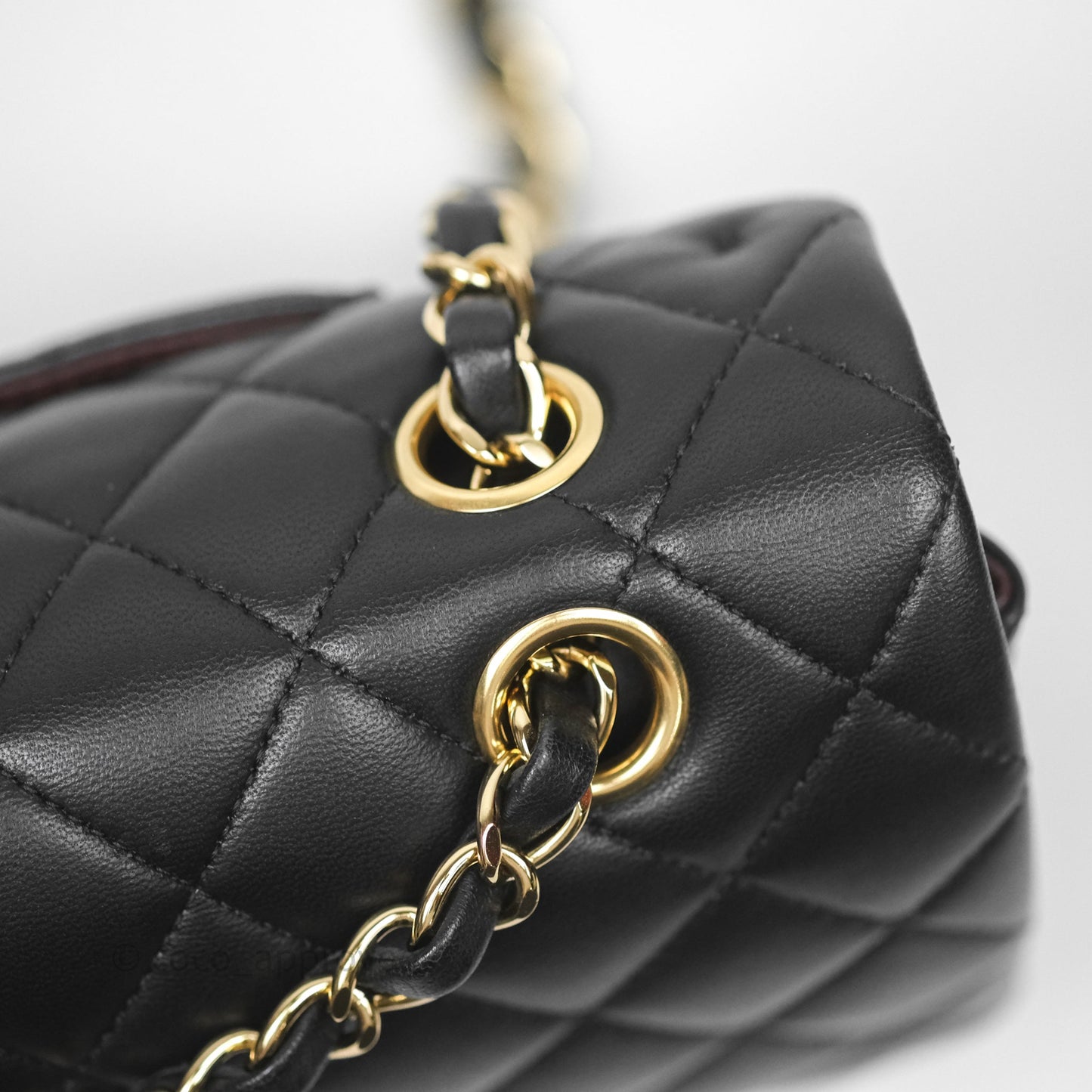 Chanel Classic M/L Medium Flap Quilted Black Lambskin Gold Hardware