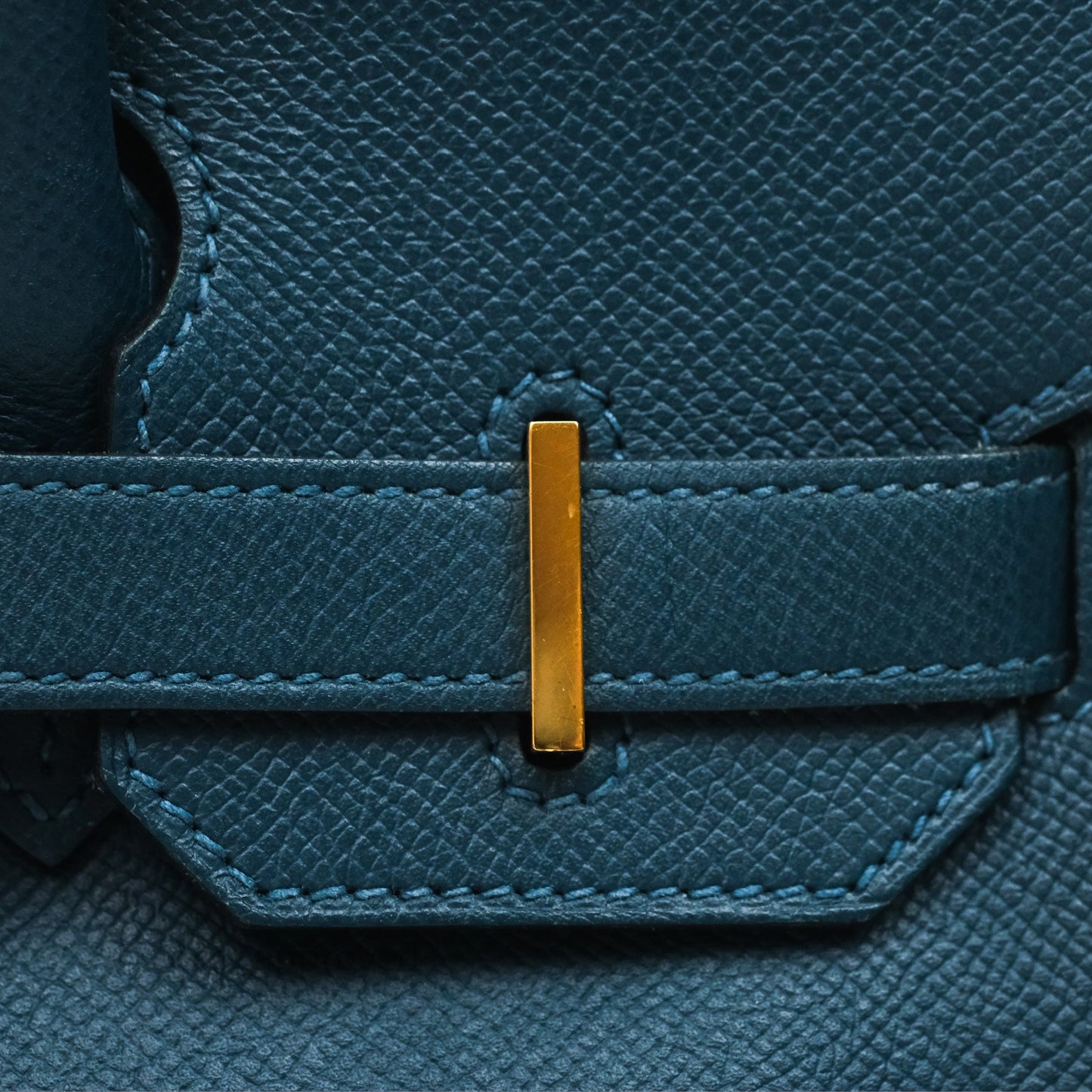 Hermès Birkin 30 Retourne Bleu de Prusse 7P Epsom Gold Hardware