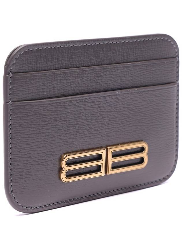 Luxury Balenciaga Gossip BB Logo Card Wallet Grey