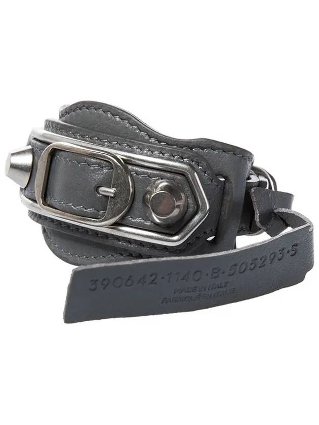 Luxury Balenciaga Giant Silver Buckle Bracelet Grey