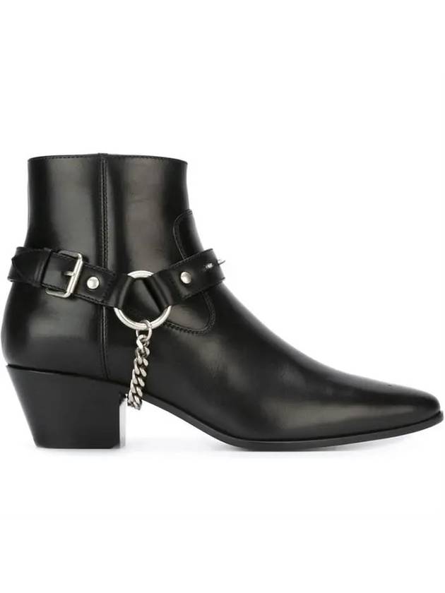 Luxury Saint Laurent Wyatt Studded Harness Chelsea Boots Black