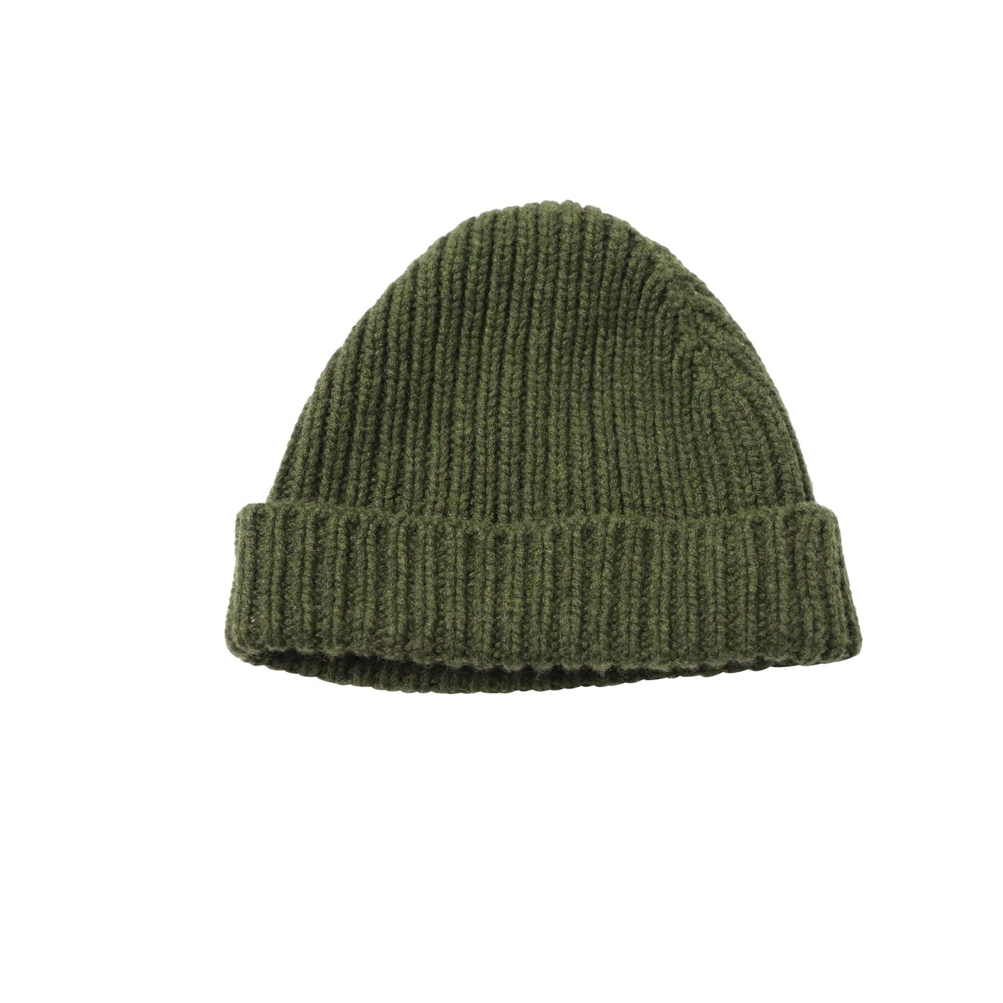 Luxury Bottega Veneta Ribbed Beanie in Green Cashmere