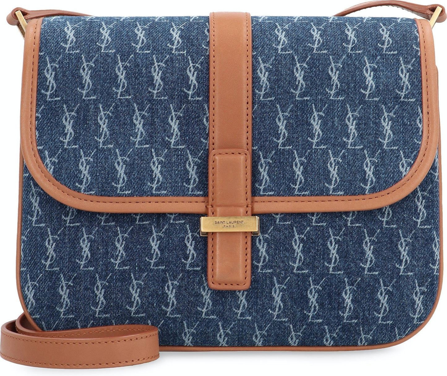 Luxury Saint Laurent Women's Satchel Fabric Shoulder Bag in Denim | 568604FABQ0 Color 4289