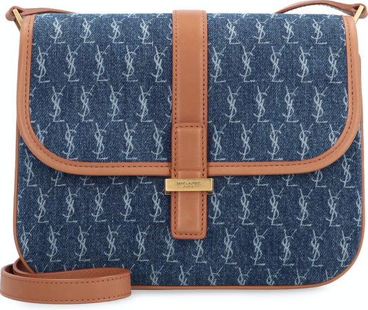 Luxury Saint Laurent Women's Satchel Fabric Shoulder Bag in Denim | 568604FABQ0 Color 4289