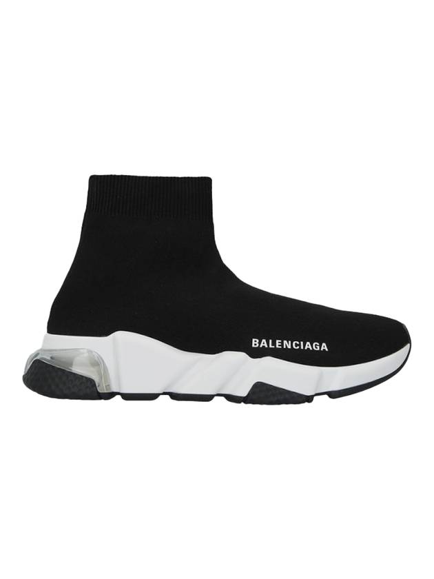Luxury Balenciaga Speed Trainer Clear Sole High Top Sneakers Black