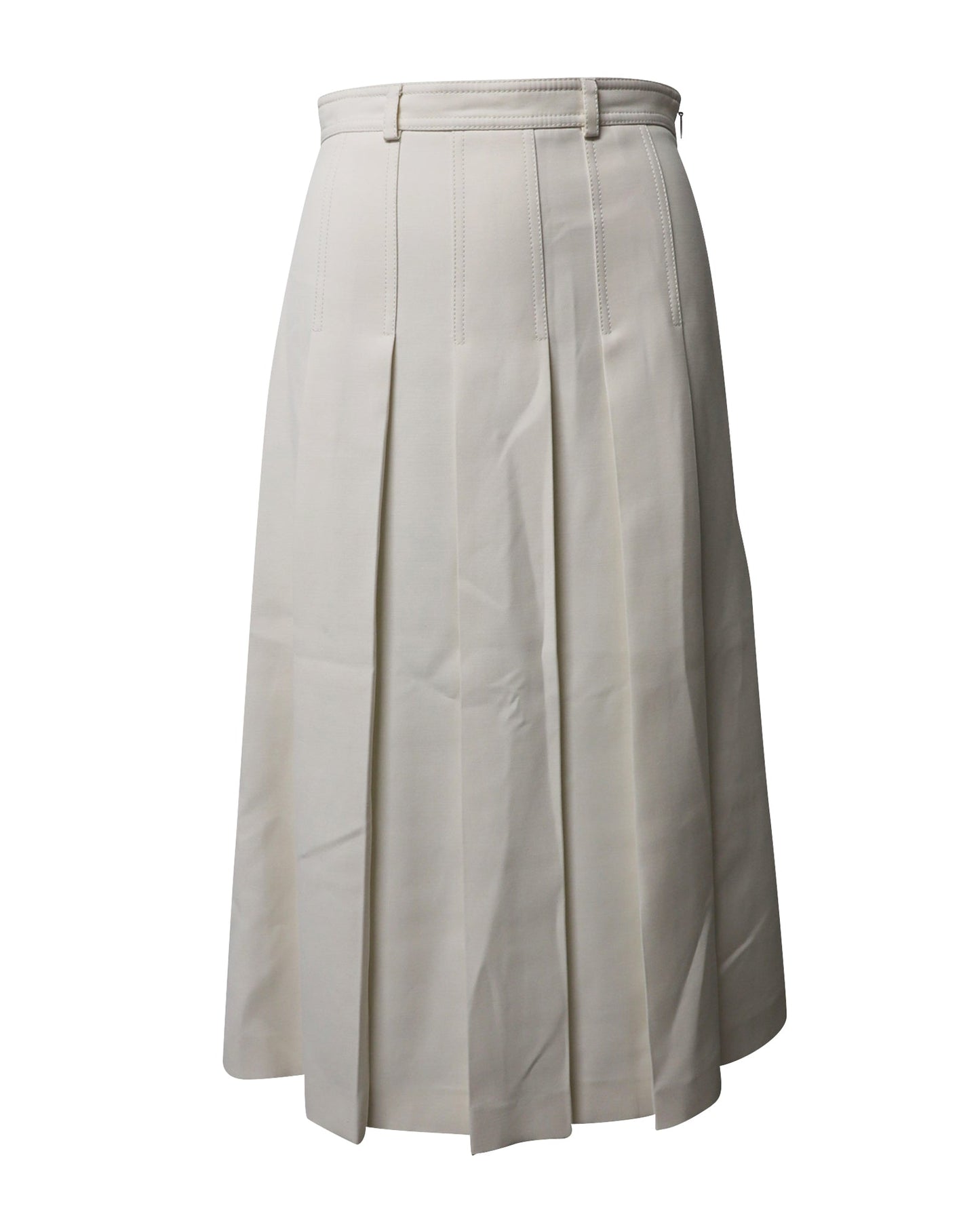 Luxury Gucci Trending 2025 Cady Crêpe Pleated Midi Skirt in White Silk
