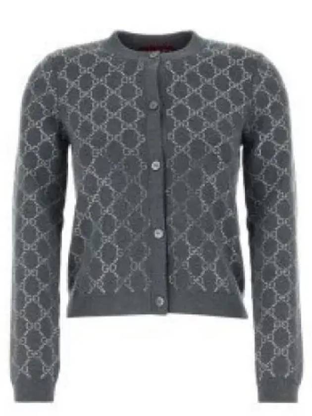 Luxury Gucci Trending 2025 GG Crystal Embroidered Wool Cardigan Gray