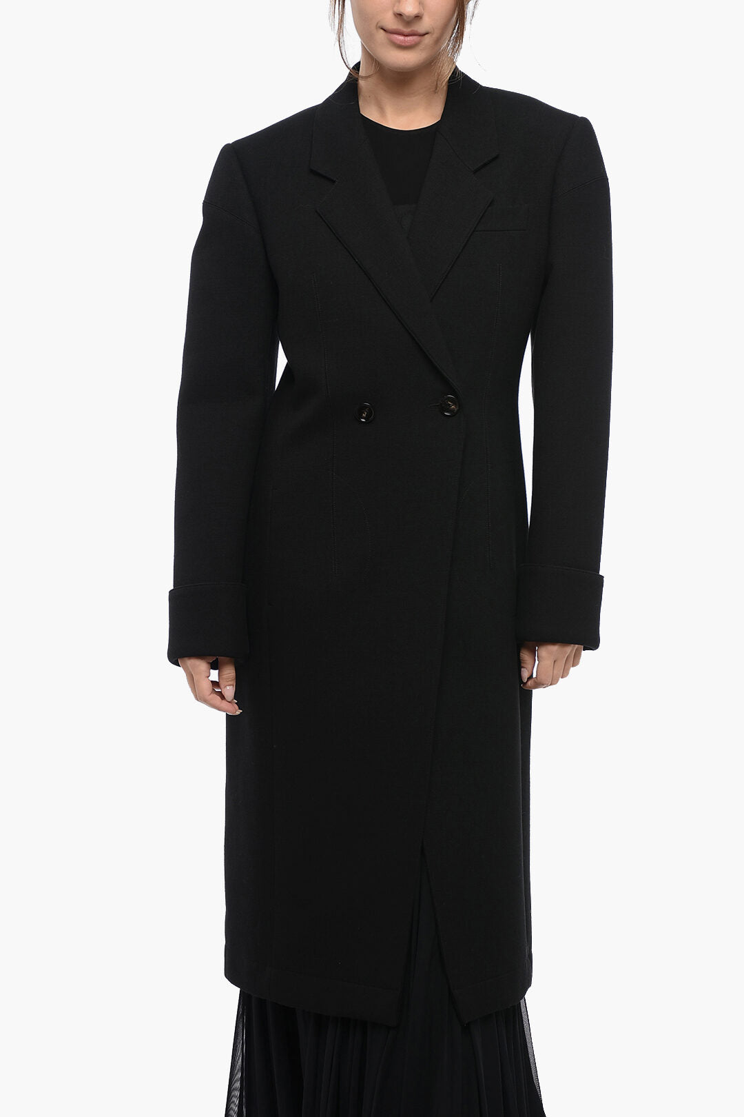 Luxury Bottega Veneta Half-Lined Double-Breasted Coat