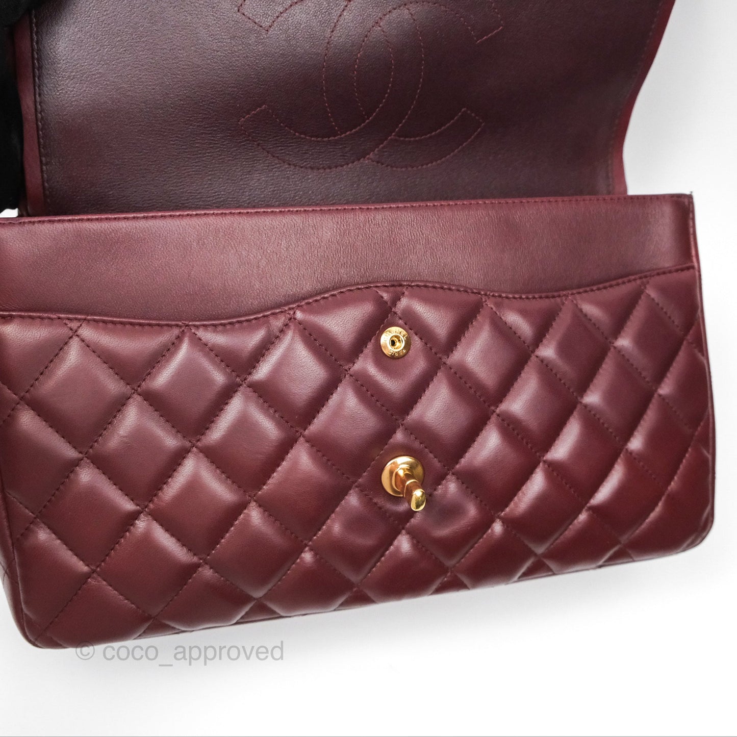 Chanel Jumbo Double Flap Burgundy Lambskin Gold Hardware