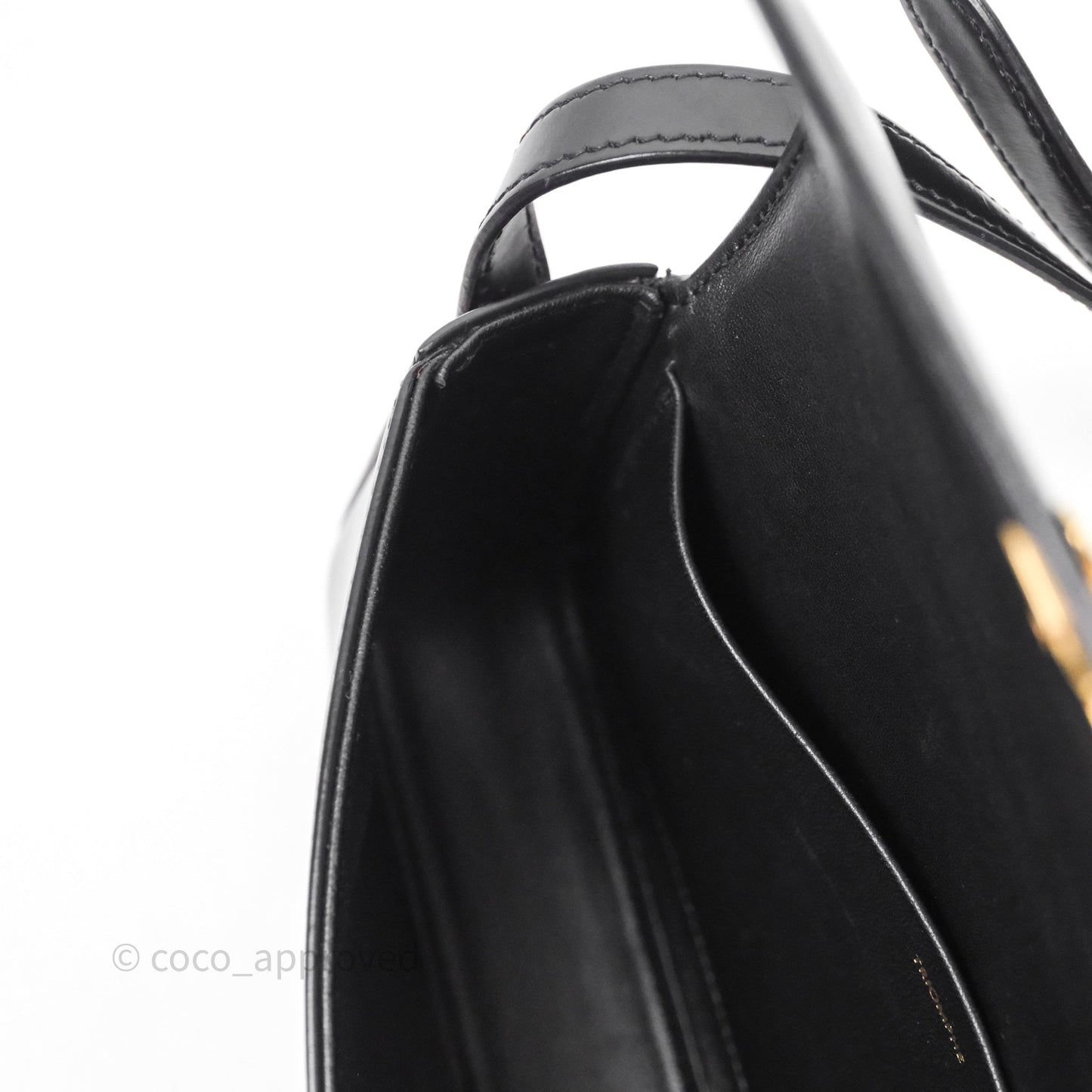 Celine Triomphe Shoulder Bag Black Calfskin
