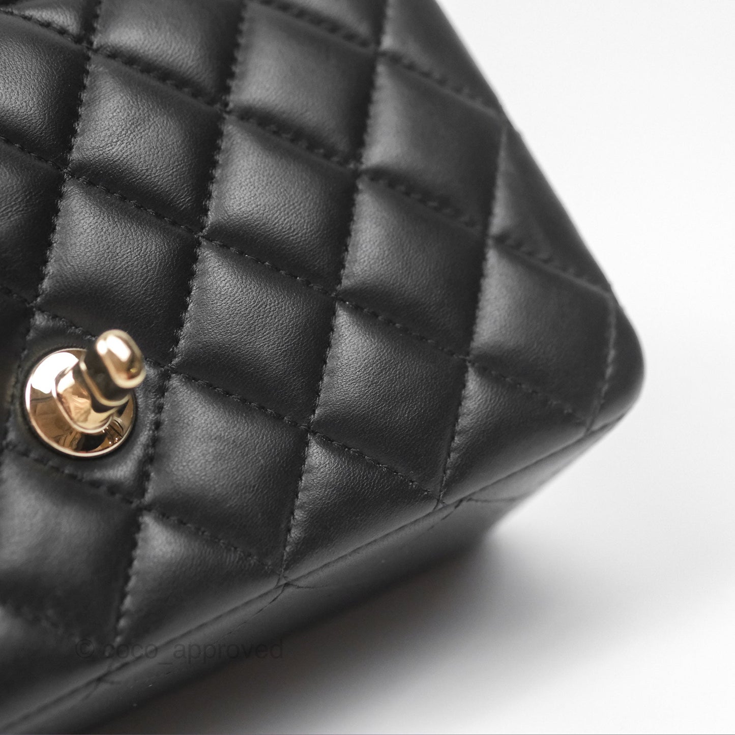 Chanel Top Handle Mini Rectangular Flap Bag Black Lambskin Gold Hardware