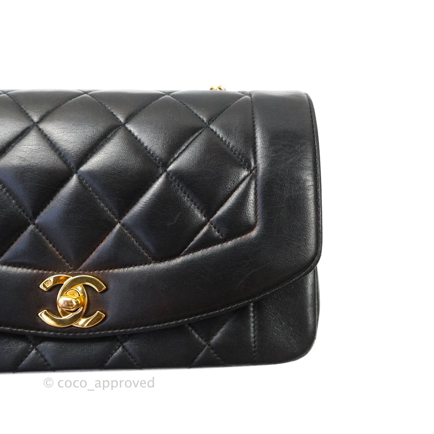 Chanel Black Quilted Lambskin Small Vintage Classic Diana Flap Bag