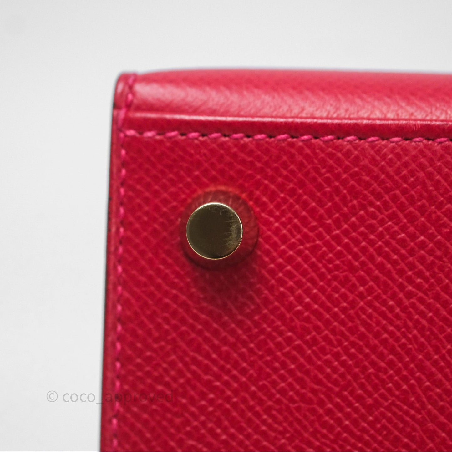 Hermès Sellier Kelly 25 Rouge Casaque Q5 Epsom Gold Hardware
