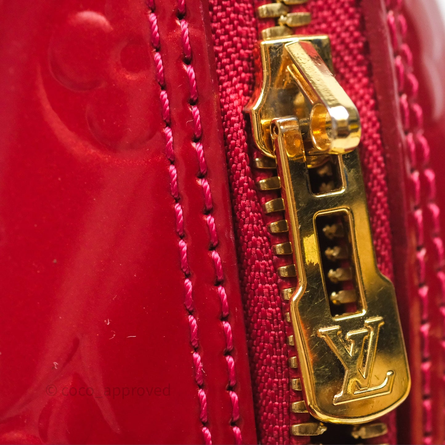 Louis Vuitton Alma BB Red Patent Gold Hardware
