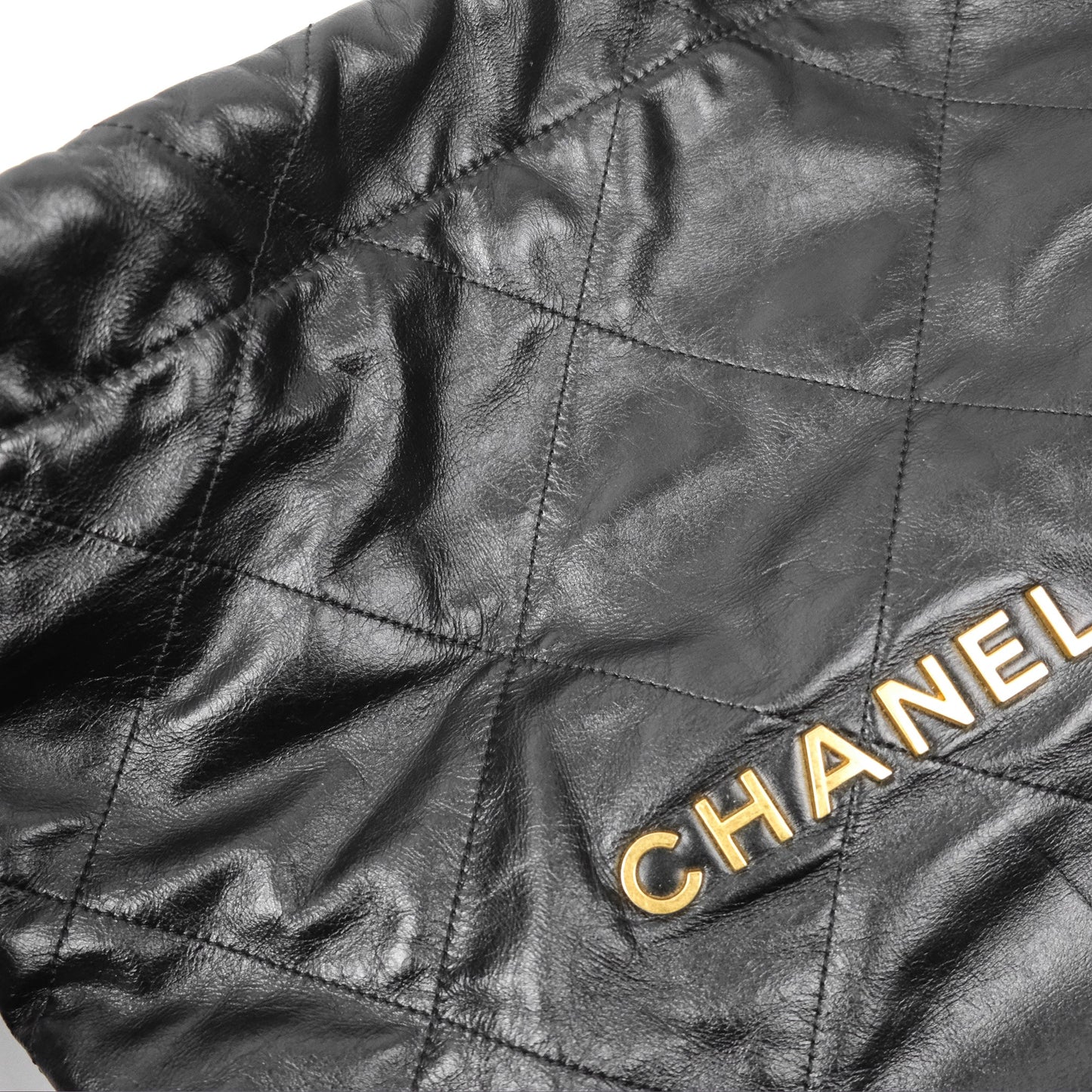 Chanel 22 Small Black Aged Calfskin Aged Gold Hardware