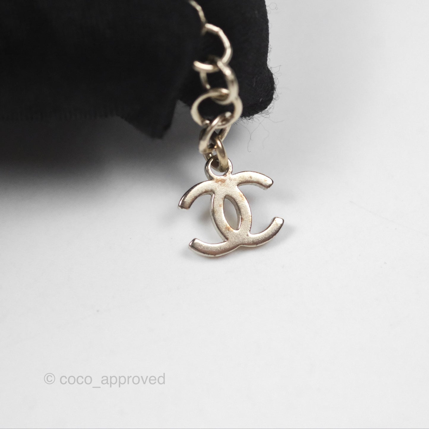 Chanel Crystal Chanel Logo Chain Choker Gold Tone 22S
