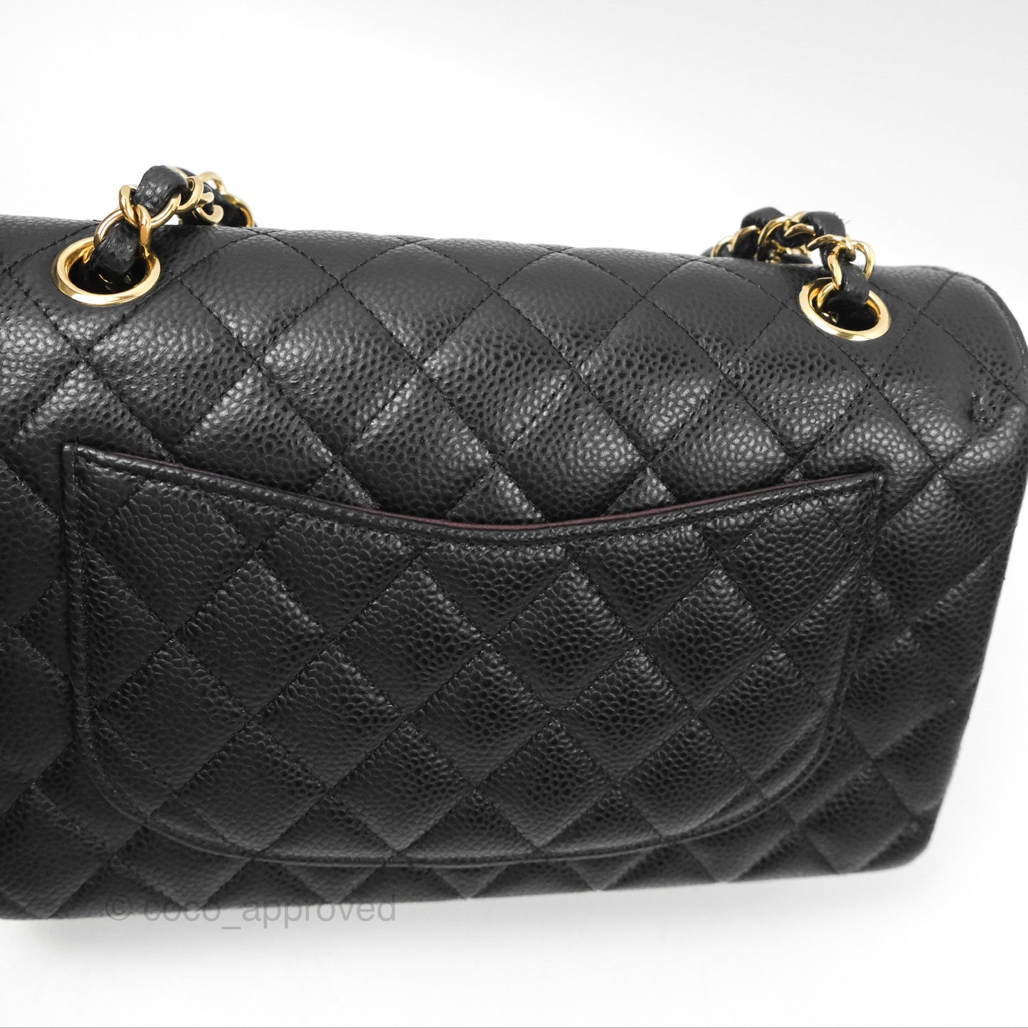Chanel Small Classic Quilted Flap Black Caviar Gold Hardware