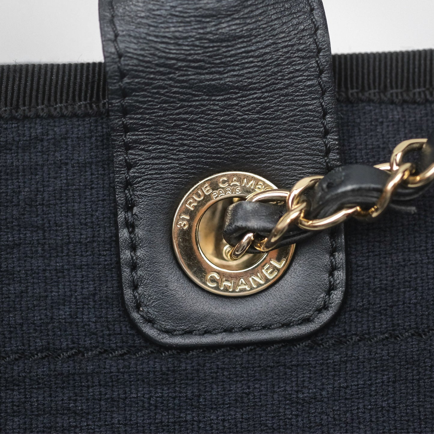 Chanel New Small Deauville Navy Canvas
