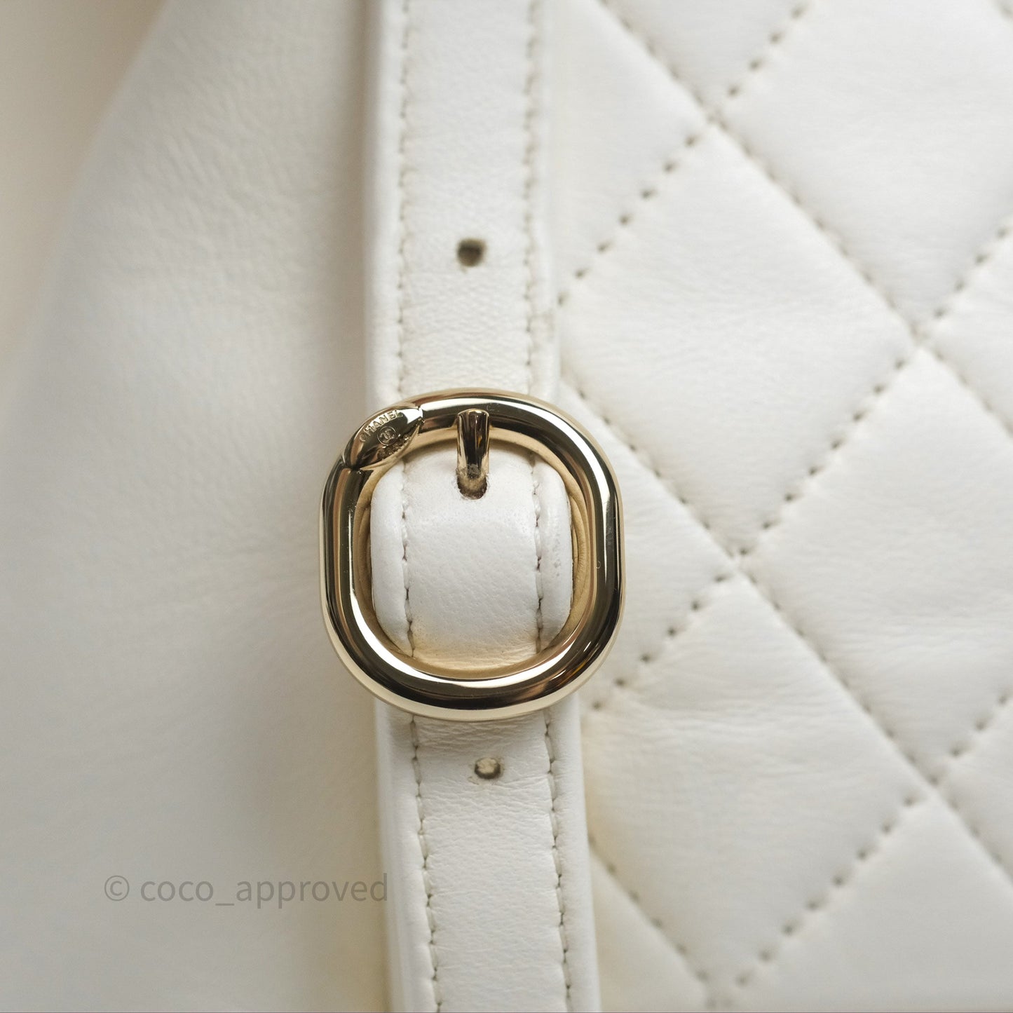 Chanel Quilted Small Duma Drawstring Backpack White Calfskin Gold Hardware