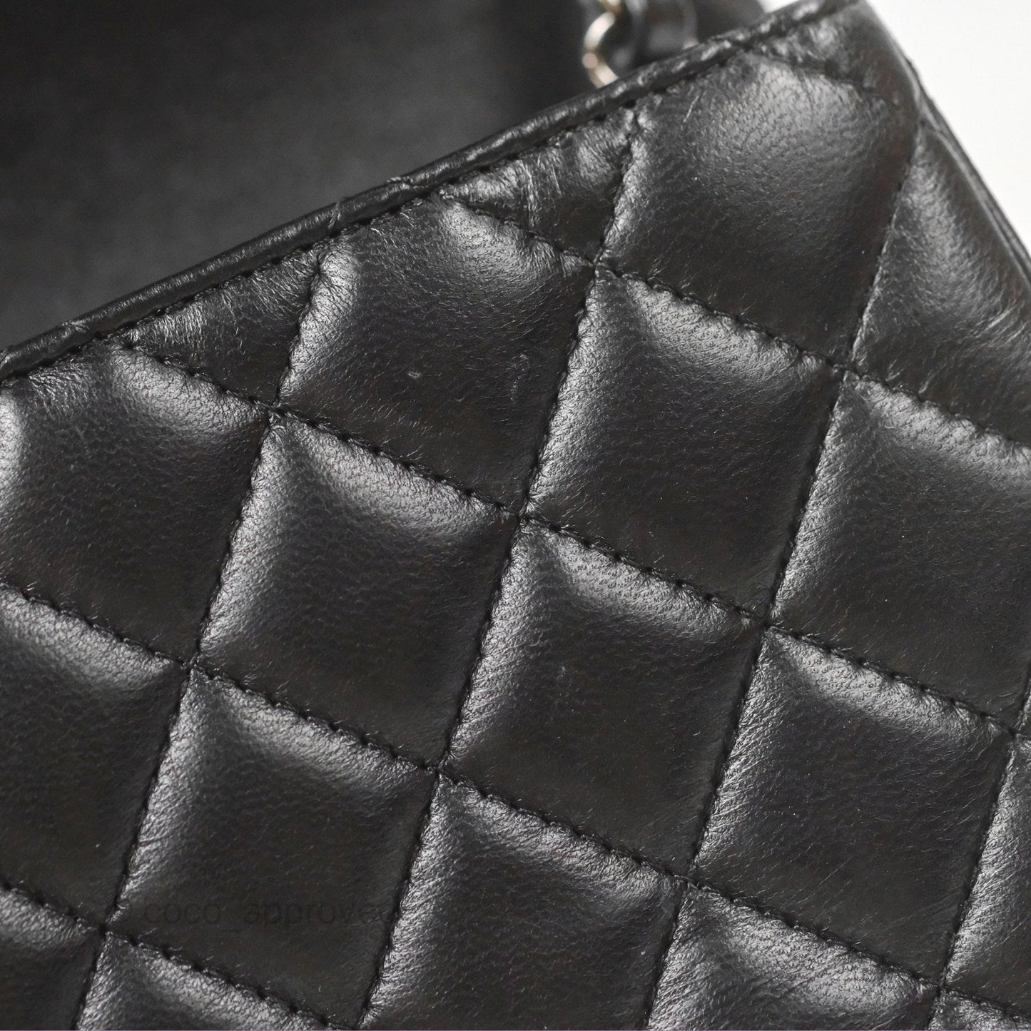 Chanel Mini Square Black Lambskin Dark Silver Hardware