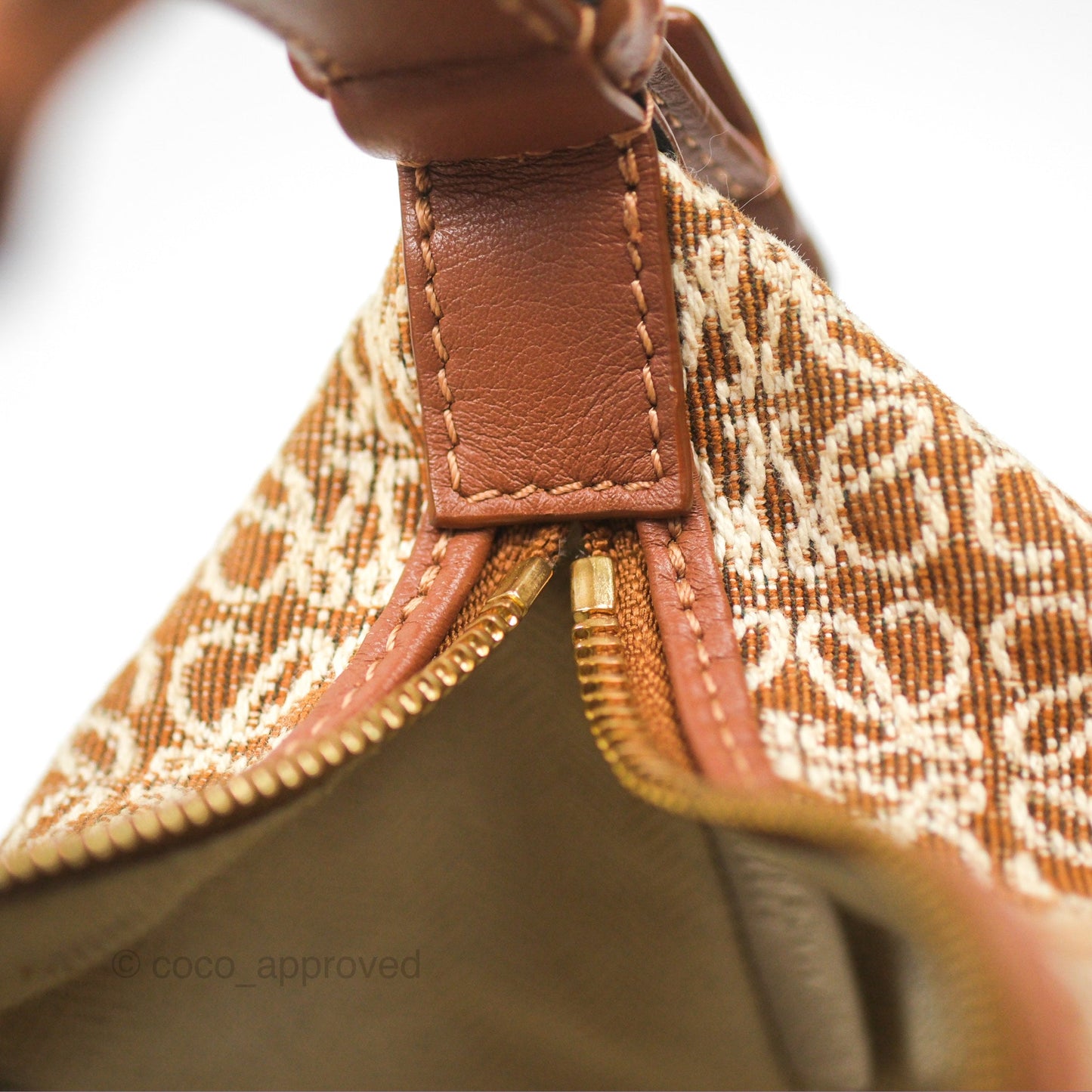 Loewe Small Cubi bag in Anagram Jacquard & Calfskin Tan Pecan