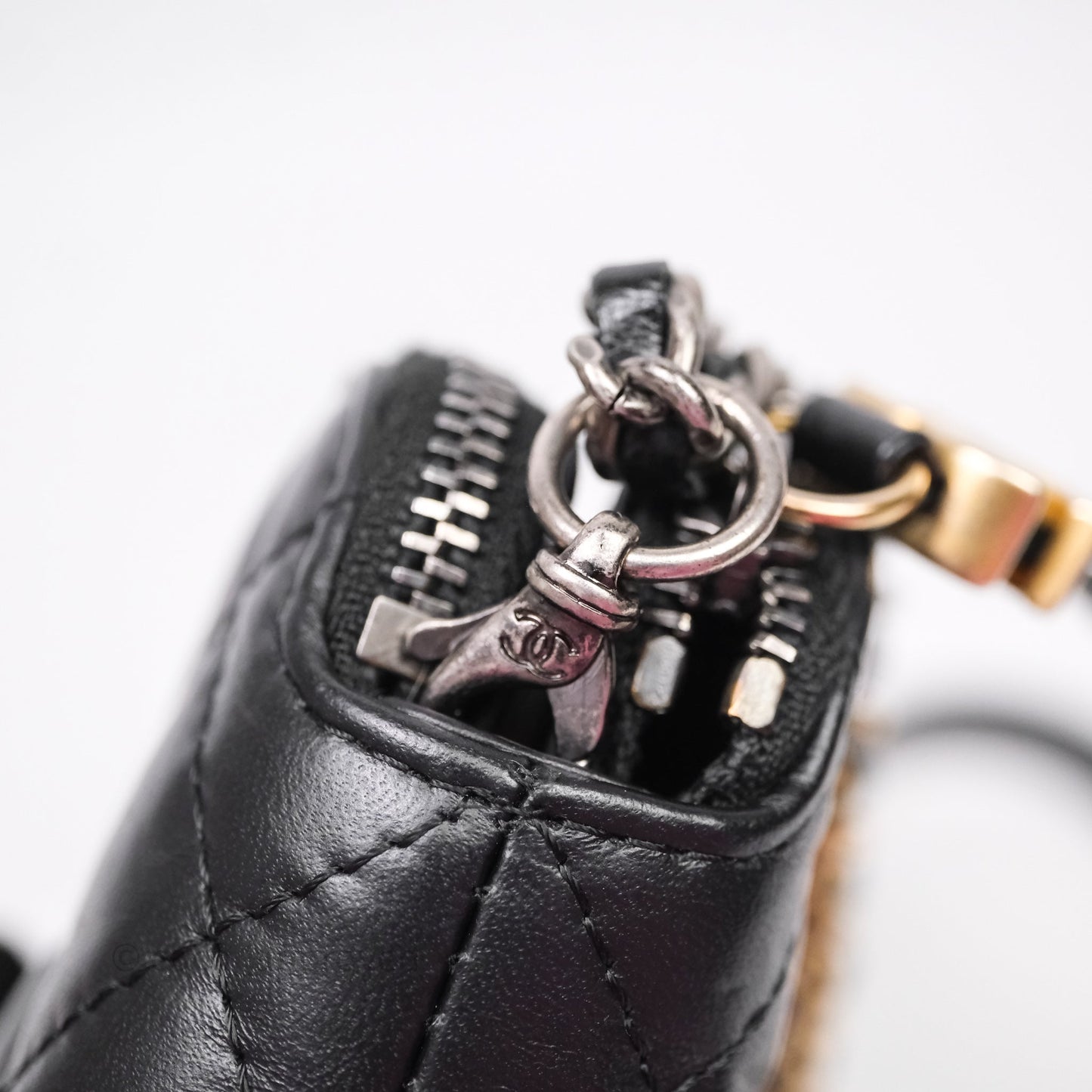 Chanel Gabrielle Clutch With Chain Aged Calfskin Black Mixed Hardware