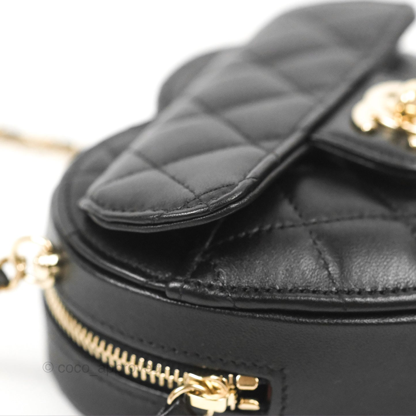Chanel Small Heart Bag Black Lambskin Gold Hardware 22S