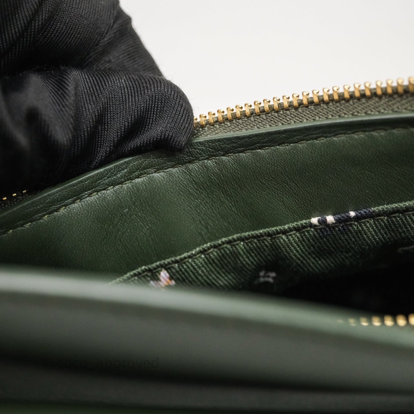 Loewe X SUNA FUJITA Mini Pandas Puzzle Bag Dark Green Calfskin Gold Hardware