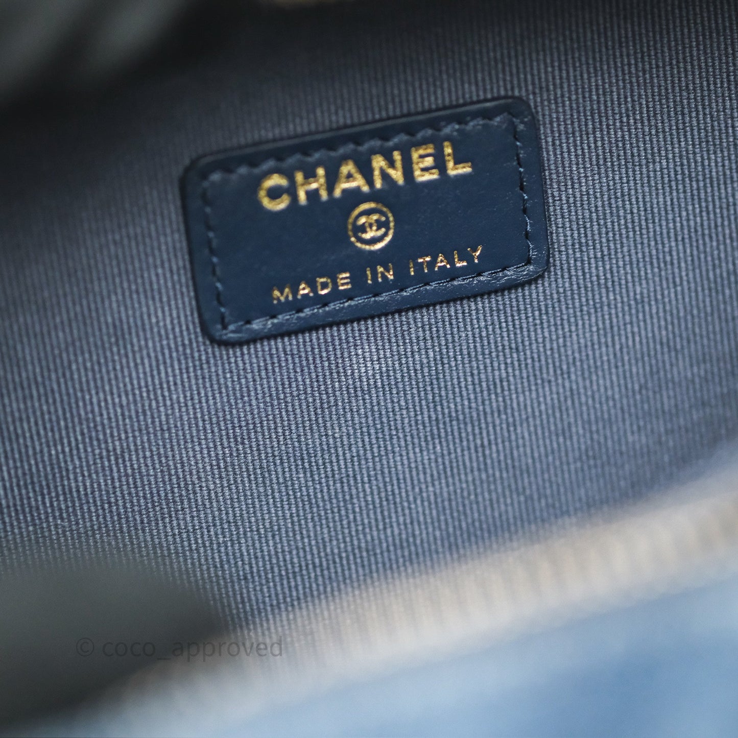 Chanel Camera Bag Quilted Denim Gold Hardware