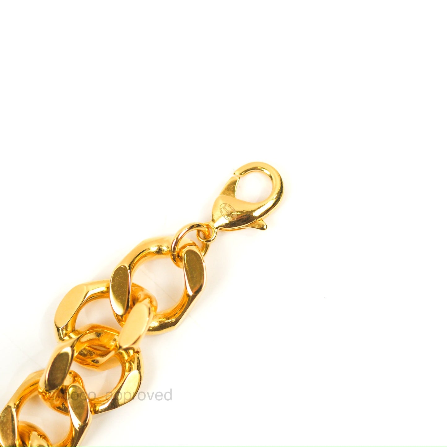 Chanel Chain CC Green Resin Bracelet Gold Tone 20K