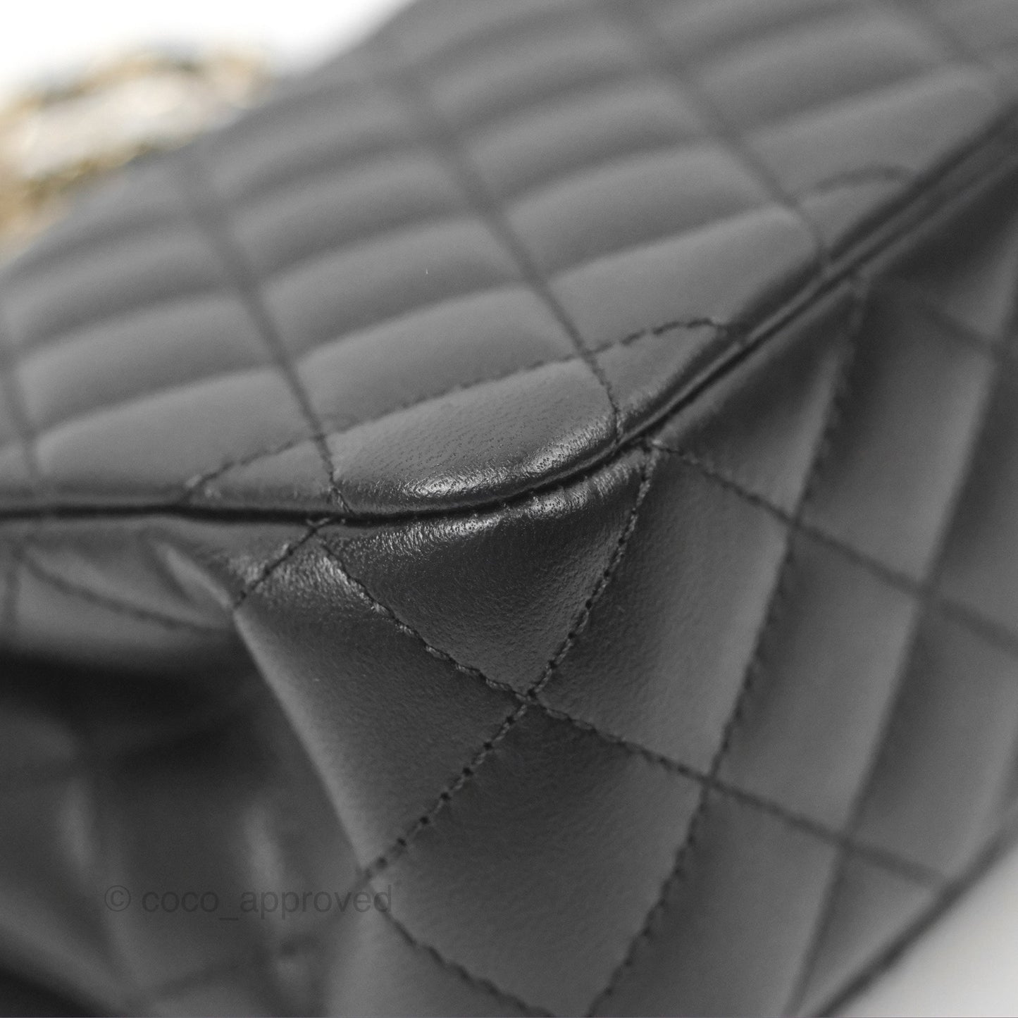 Chanel Mini Rectangle Flap with Crystals Top Handle Black Lambskin 23A