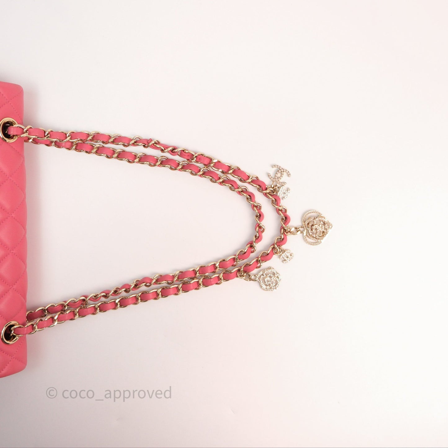 Chanel M/L Medium Flap Bag Valentine Limited Edition Pink Lambskin Gold Hardware