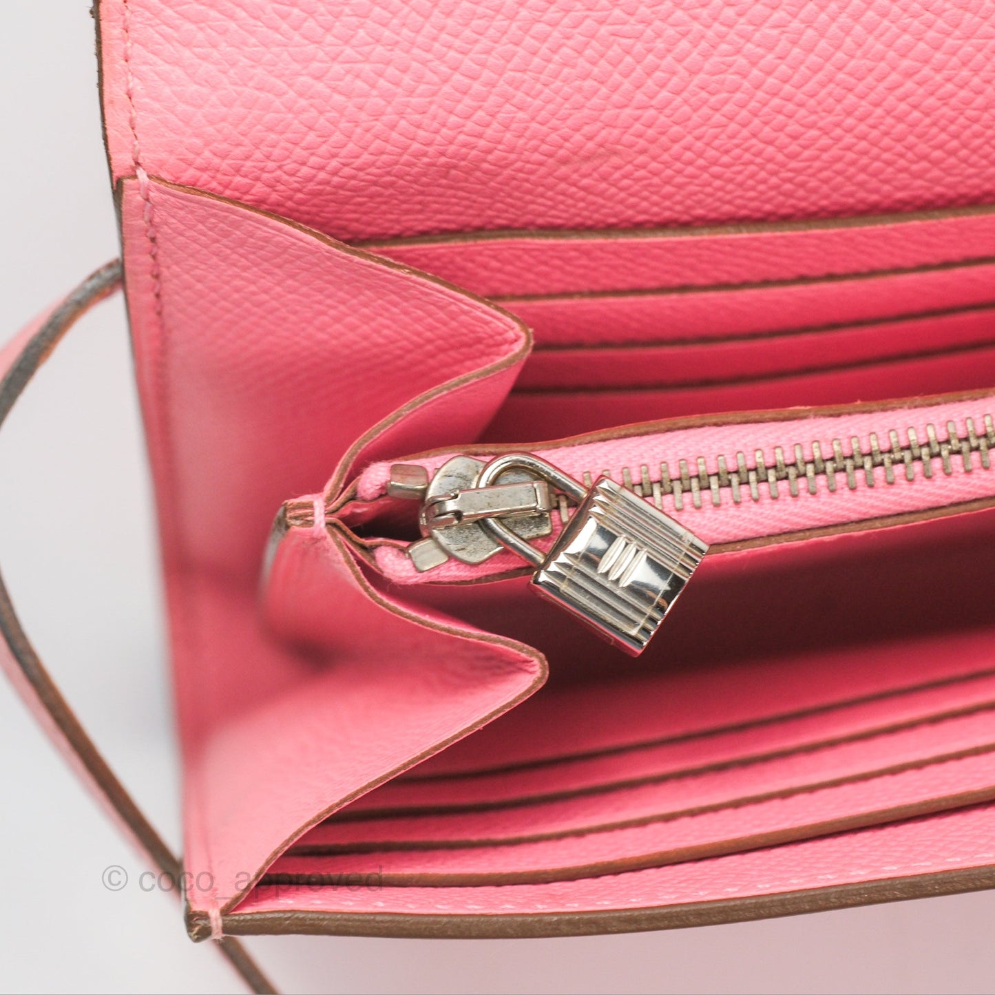Hermès Kelly Wallet Rose Confetti Epsom Palladium Hardware