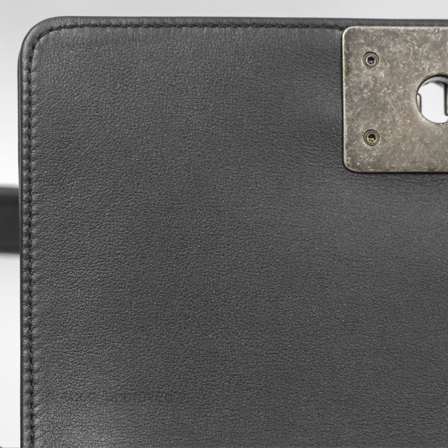 Chanel Small Boy Black Calfskin Ruthenium Hardware