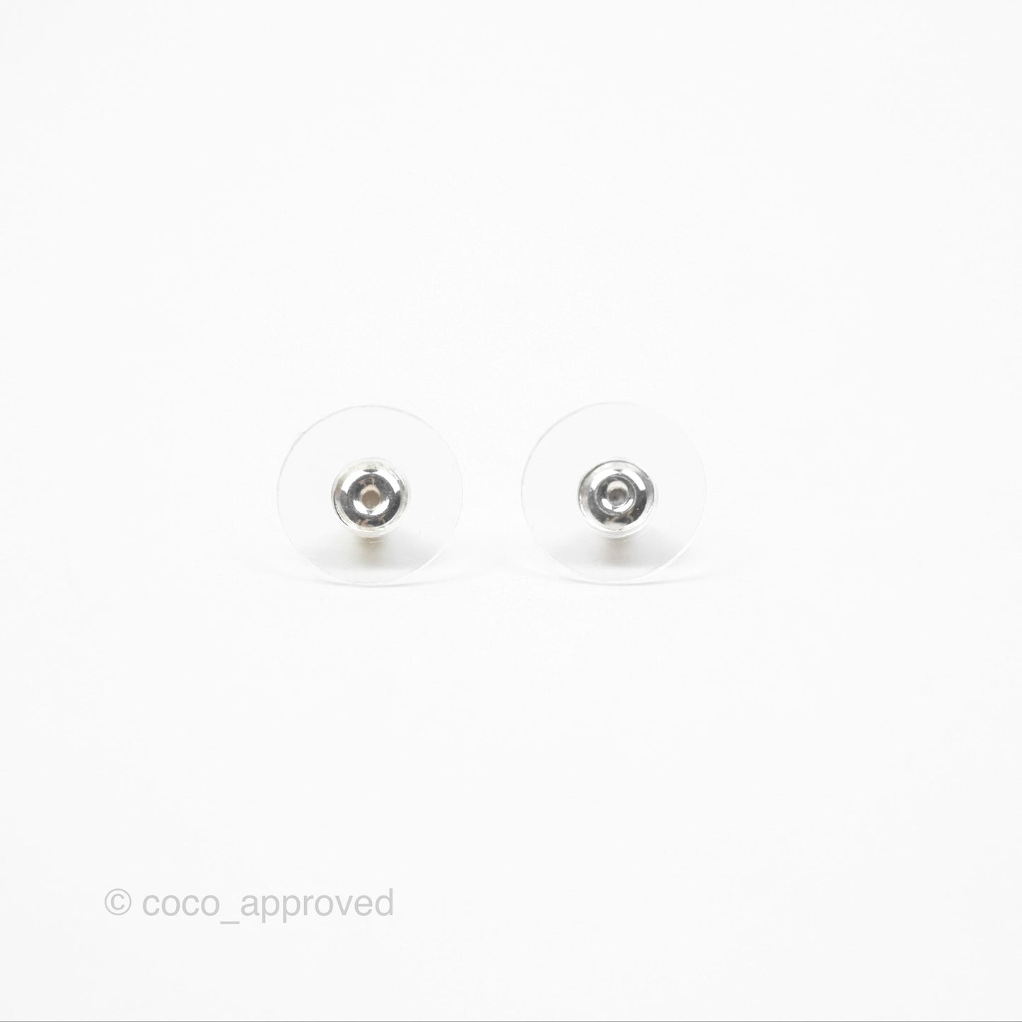 Chanel CC Crystal Pearl Drop Earrings Silver Tone 23V