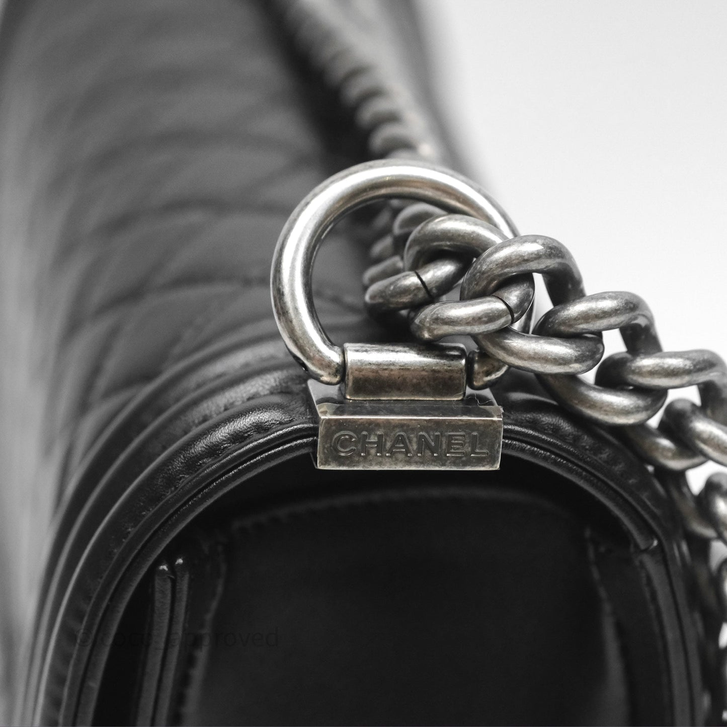 Chanel Quilted Medium Boy Black Calfskin Ruthenium Hardware
