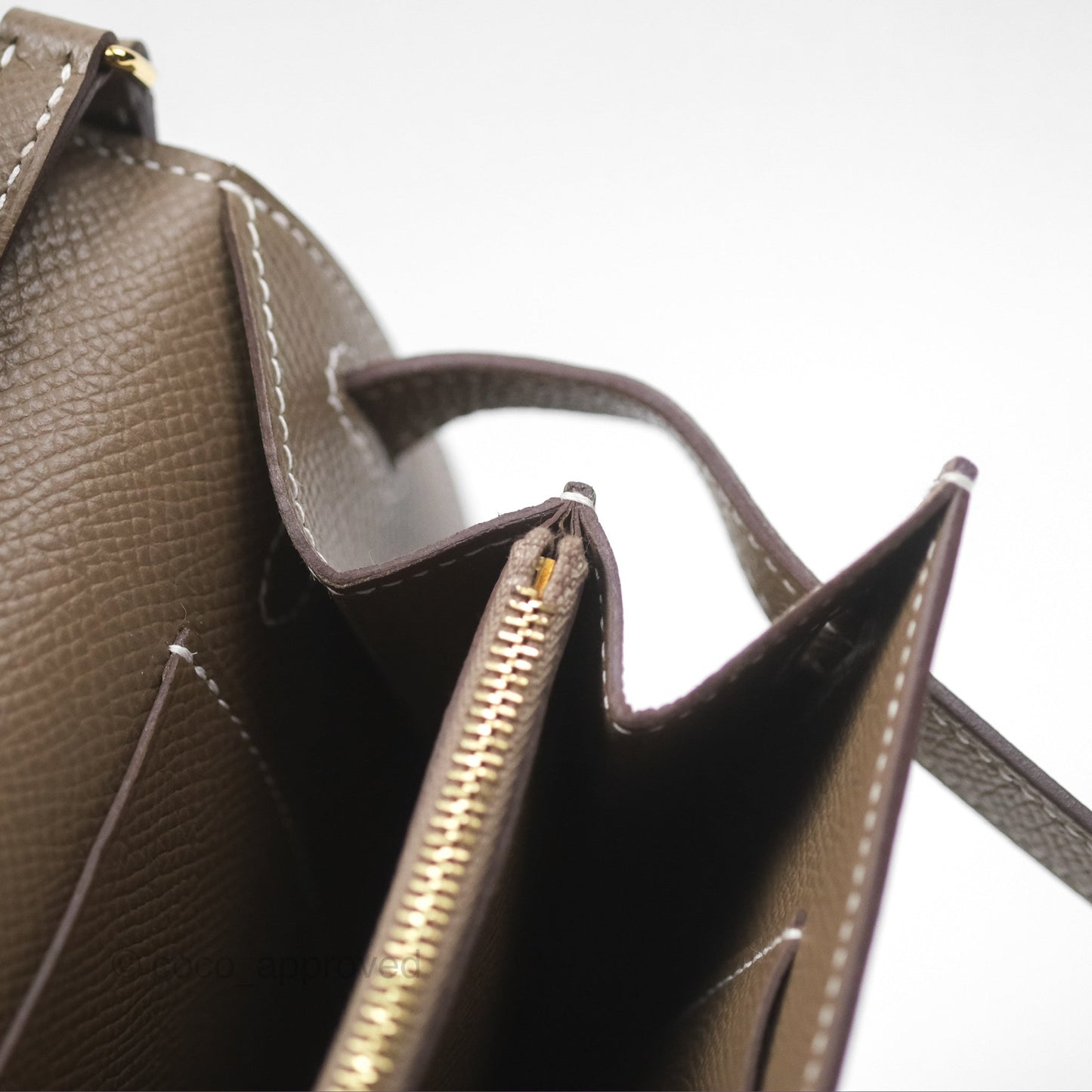 Hermès Kelly To Go Wallet Etoupe 18 Epsom Gold Hardware
