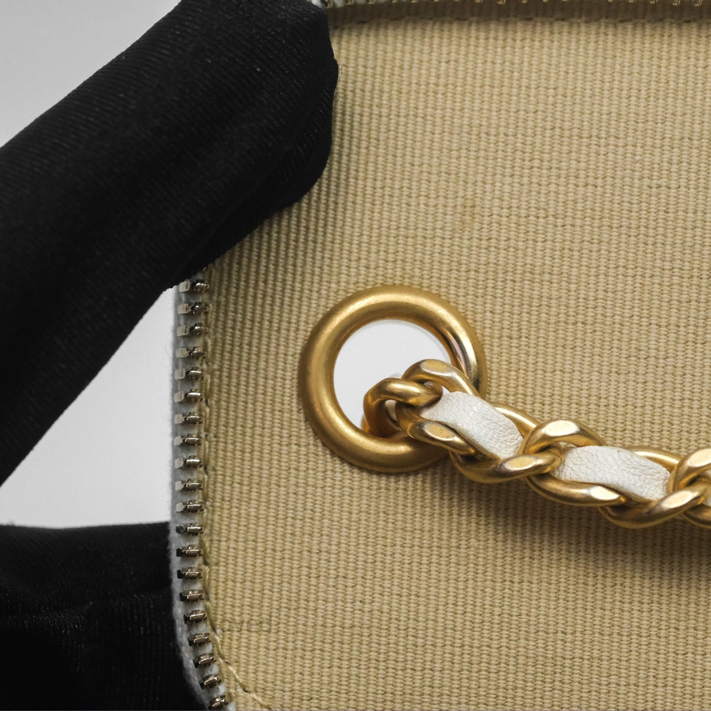 Chanel Mini Pearl Crush Vanity With Chain Ivory White Aged Gold Hardware