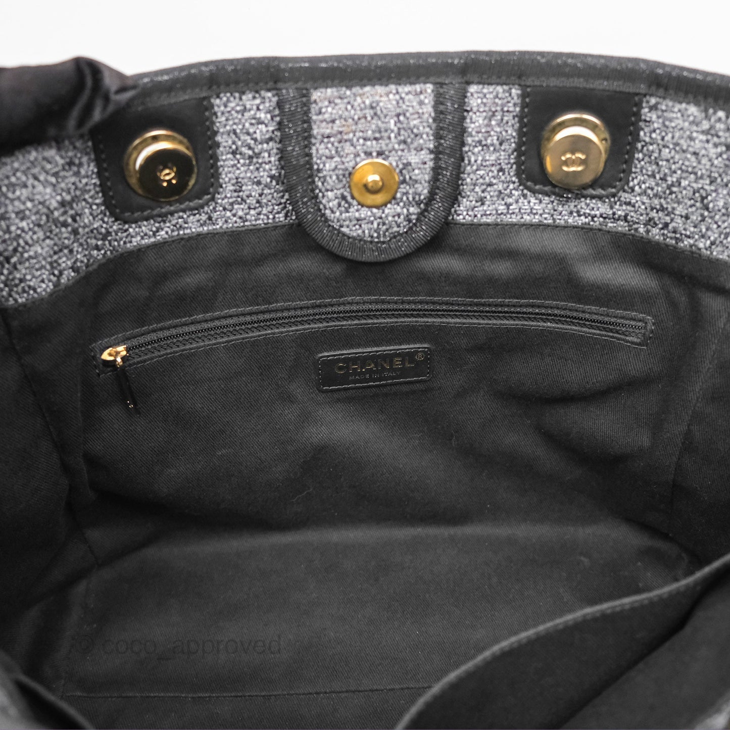Chanel Medium Deauville Black Charcoal Tote