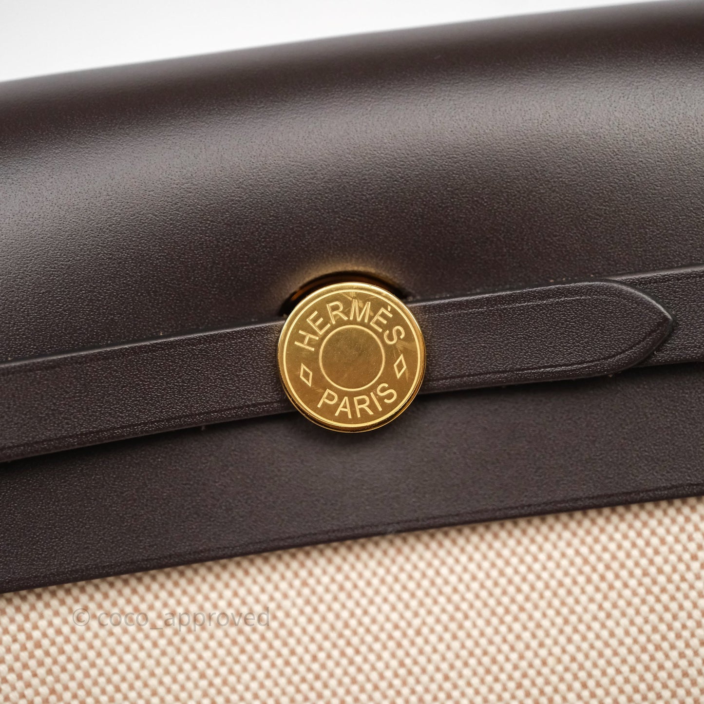 Hermès Herbag Zip 20 Mini Ecru Beige 14/ Ebene 46 Canvas Gold Hardware
