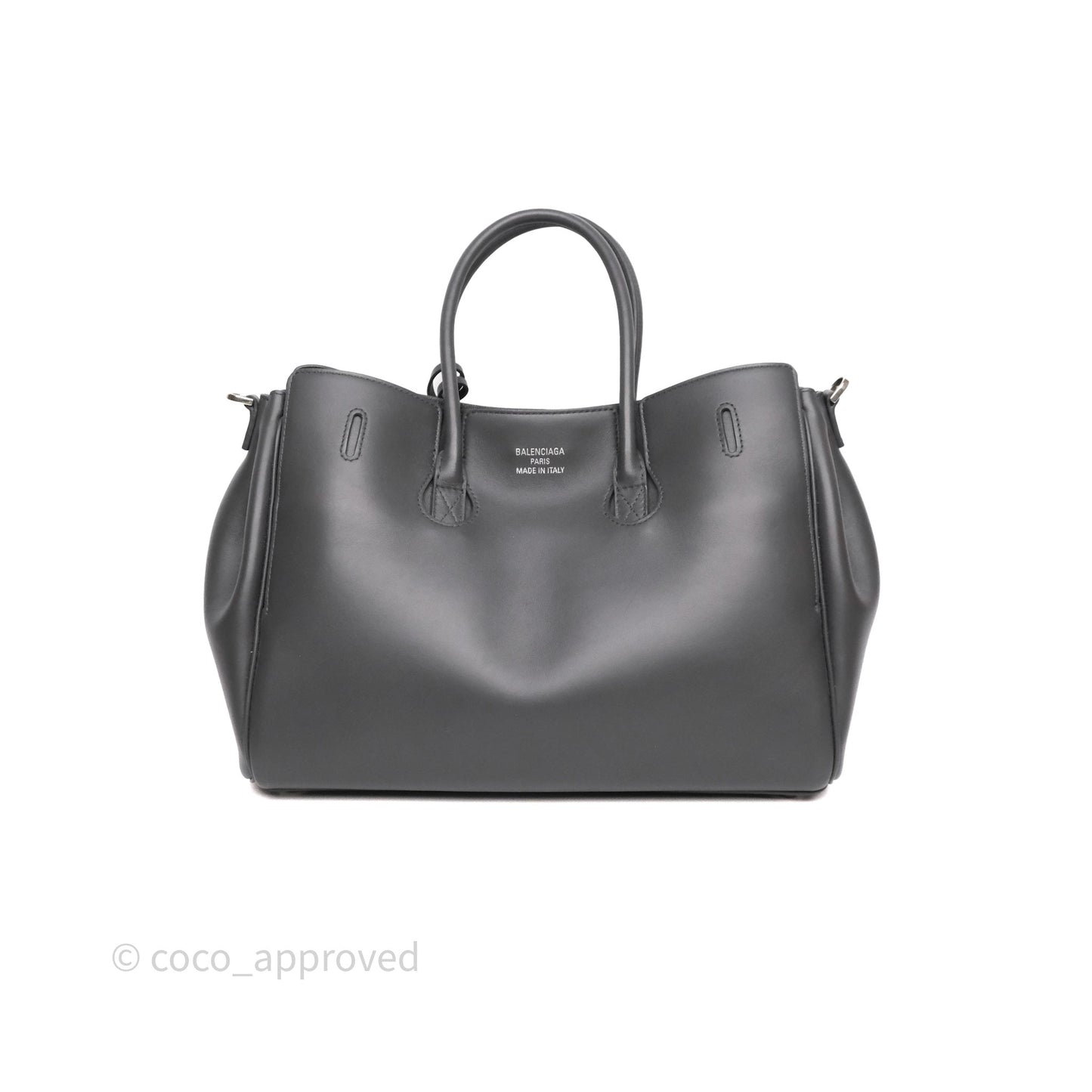 Balenciaga Small Bel Air Carry All Bag Grey Calfskin Silver Hardware