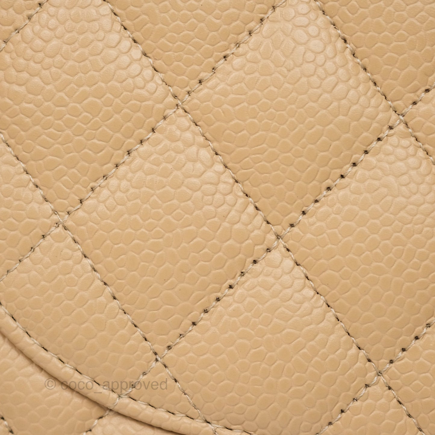 Chanel Classic M/L Medium Flap Quilted Beige Caviar Gold Hardware